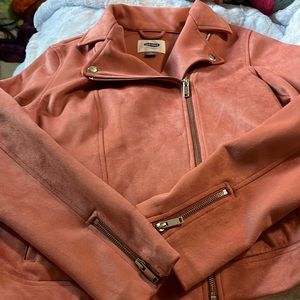 Faux suede moto jacket